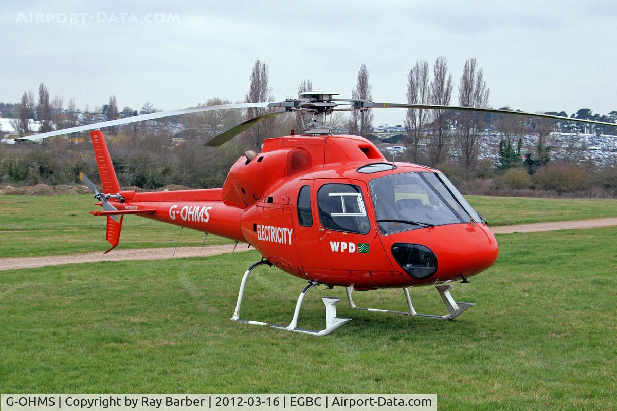 G-OHMS, 1982 Aérospatiale AS-355F-1 Twin Ecureuil C/N 5194, Aerospatiale AS.355F1 Ecureuil II [5194] (Western Power Distribution) Cheltenham Racecourse~G 16/03/2012