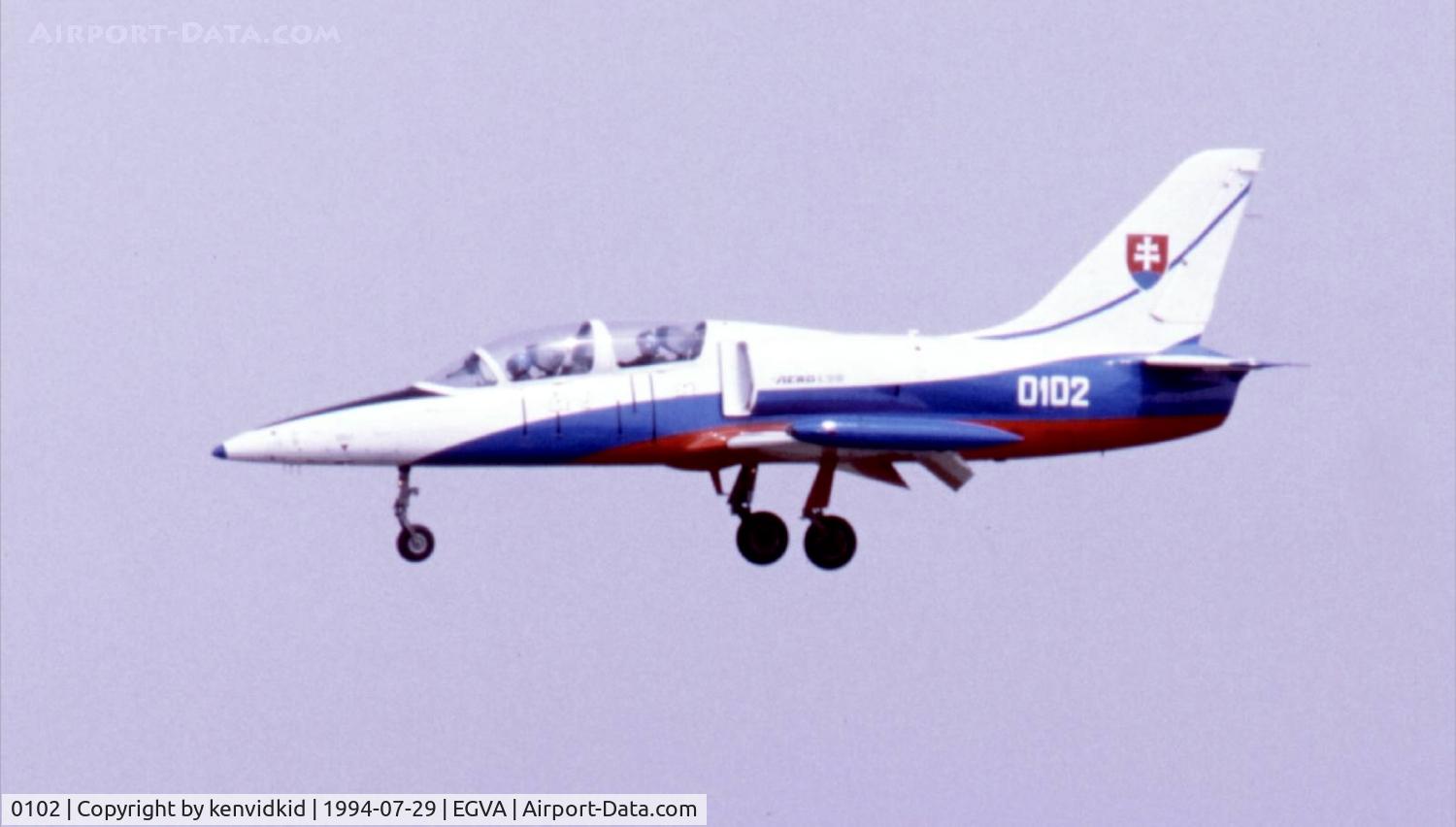 0102, Aero L-39C Albatros C/N 230102, Slovakian Air Force landing after a rehearsal at RIAT.