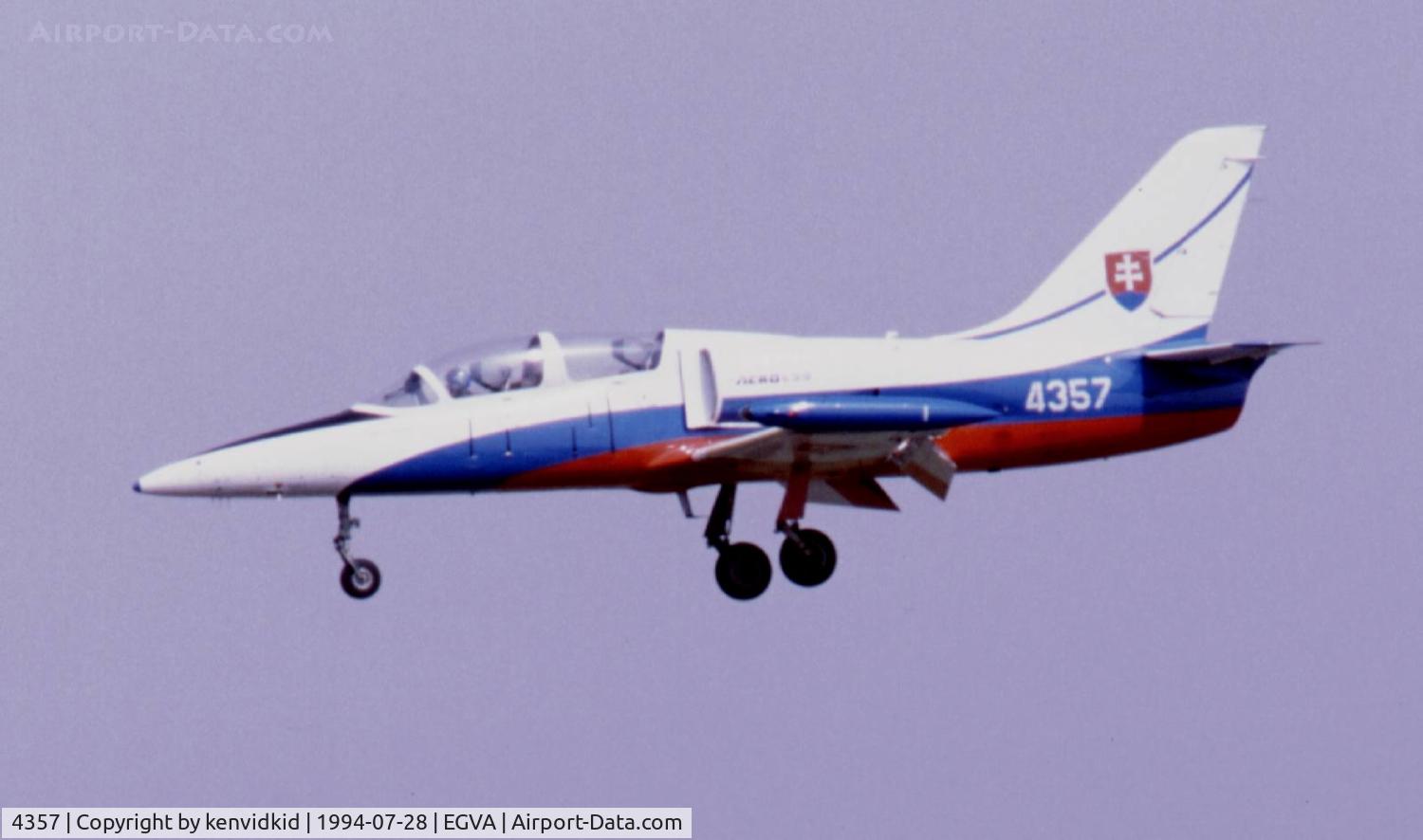 4357, Aero L-39C Albatros C/N 834357, Slovakian Air Force landing after a rehearsal at RIAT.