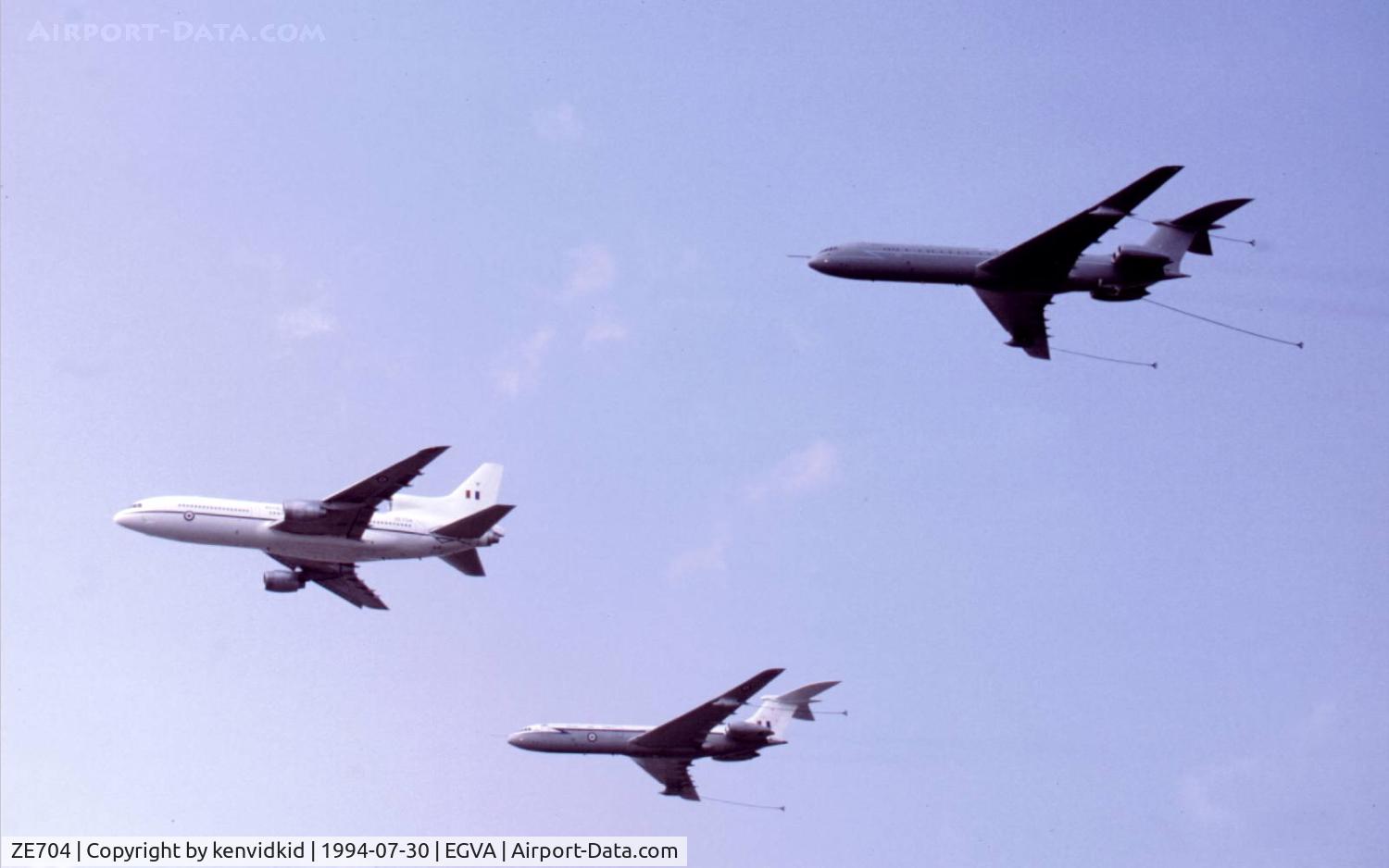 ZE704, 1980 Lockheed L-1011-385-3 TriStar C2 (500) C/N 193Y-1186, Royal Air Force performing a fly-by at RIAT.