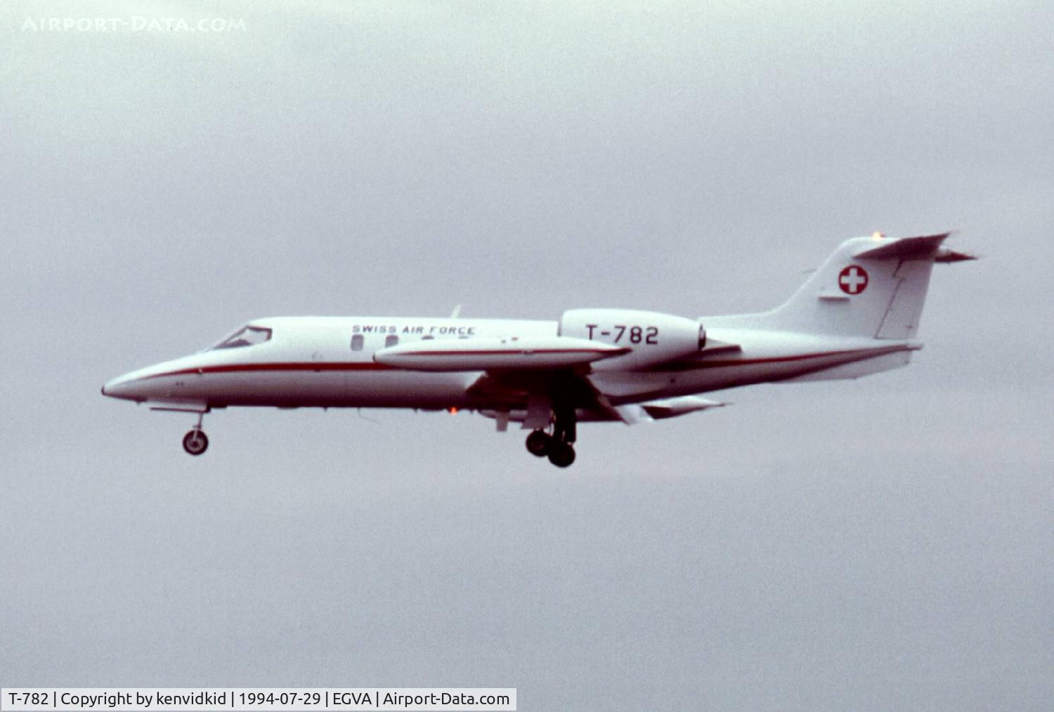 T-782, 1977 Learjet 35A C/N 35A-145, Swiss Air Force arriving at RIAT.