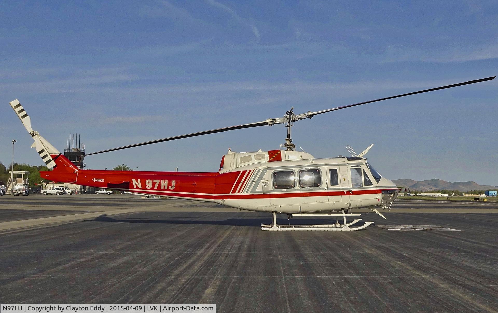 N97HJ, 1974 Bell 205A-1 C/N 30173, Bell at Livermore Airport in California 2015.