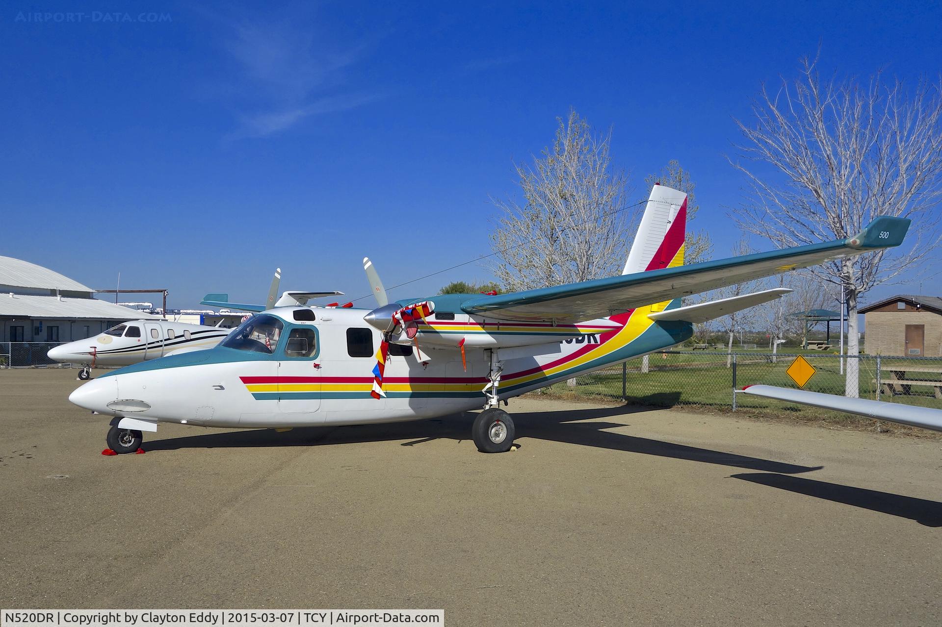 N520DR, Rockwell Aero Commander 500 C/N AC50, Aero Commander at Tracy Airport in California. 2015.