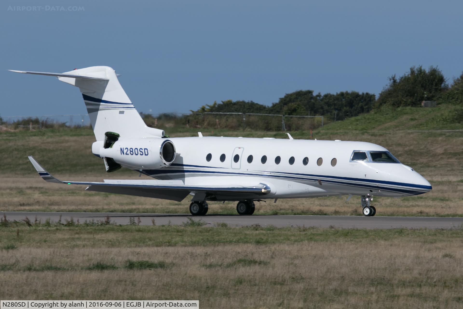 N280SD, 2015 Israel Aircraft Industries Gulfstream G280 C/N 2080, Landing at Guernsey