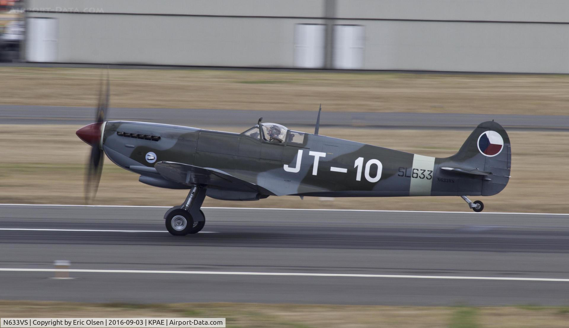 N633VS, 1945 Supermarine 361 Spitfire LF.IXe C/N CBAF.IX.571, Spitfire taking to the sky at the 9th annual VAW at Paine Field.