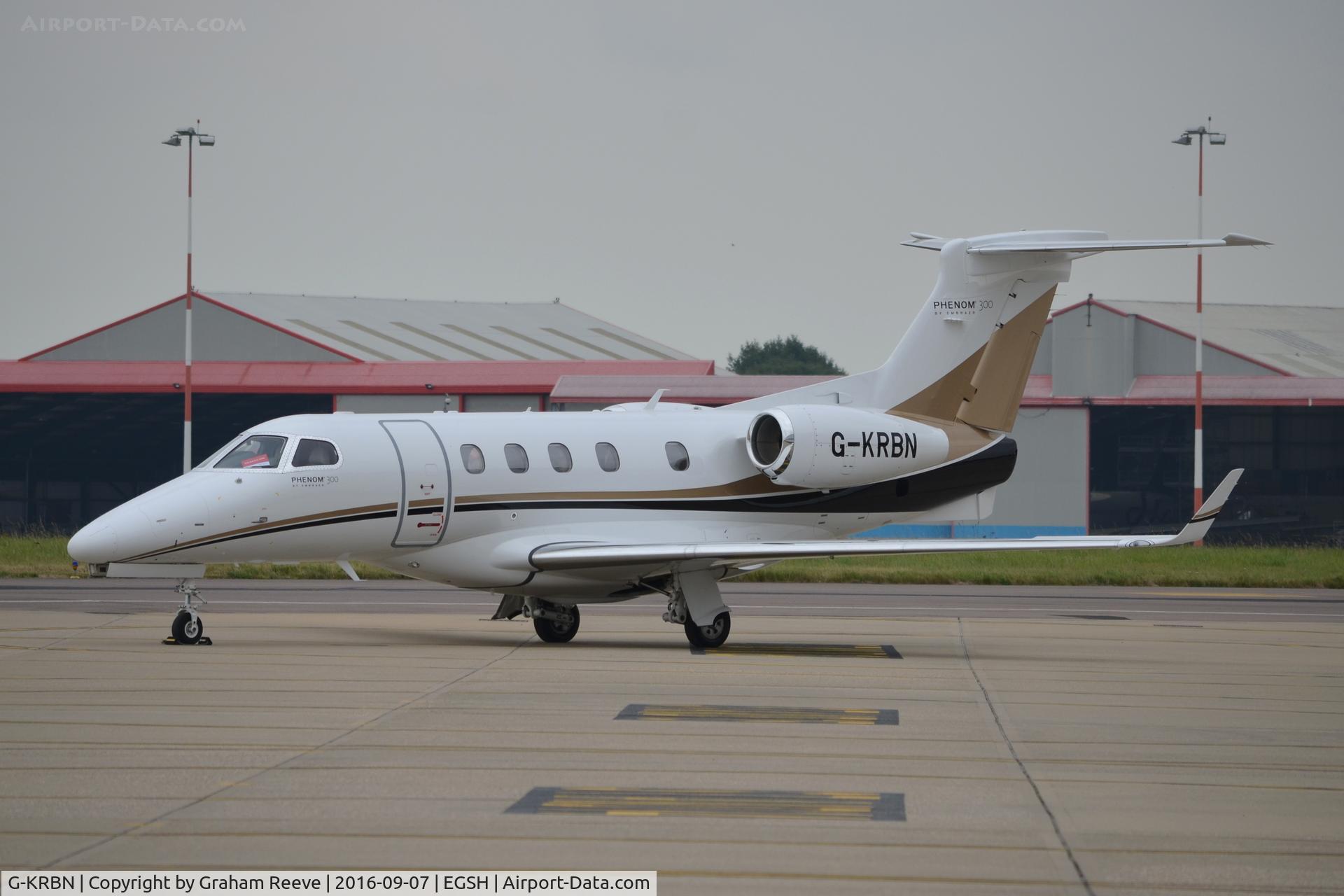 G-KRBN, 2016 Embraer EMB-505 Phenom 300 C/N 50500358, Parked at Norwich.