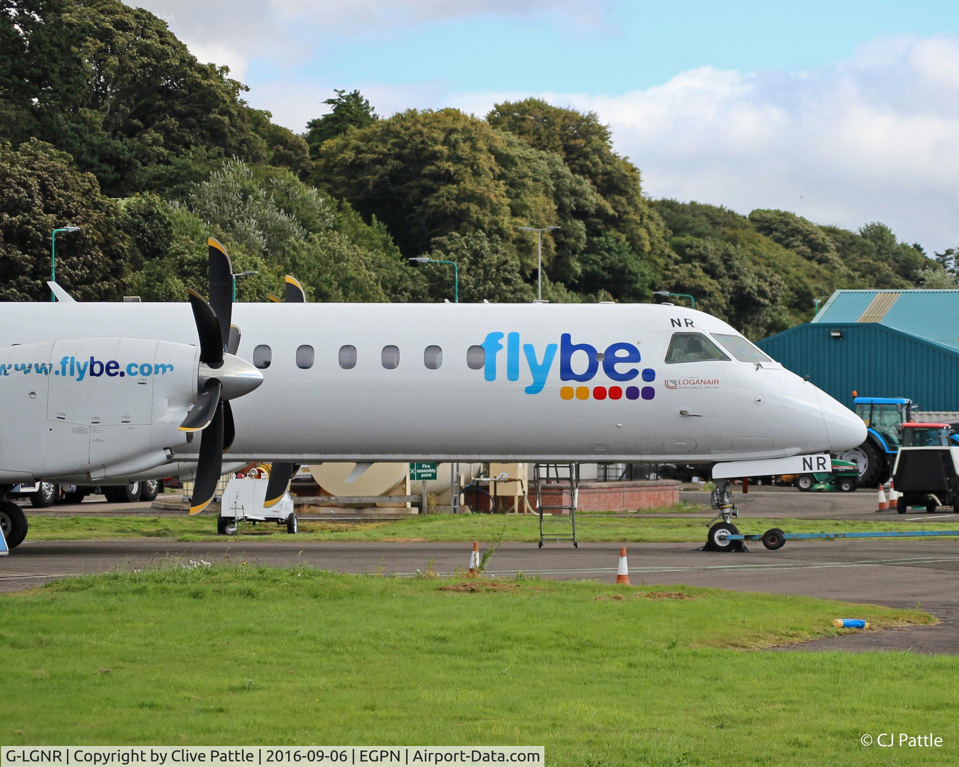 G-LGNR, 1993 Saab 2000 C/N 2000-004, Parked up at Loganair Engineering at Dundee EGPN