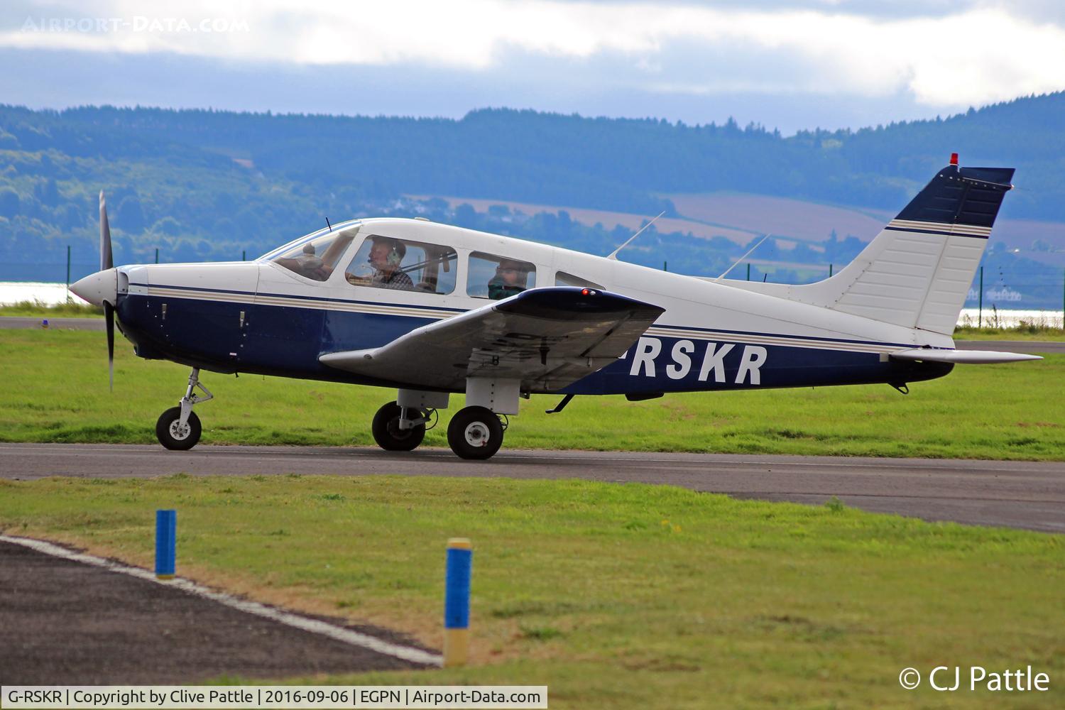 G-RSKR, 1979 Piper PA-28-161 Cherokee Warrior II C/N 28-7916181, Taxy in at Dundee EGPN
