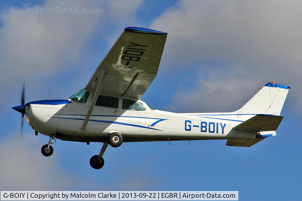 G-BOIY, 1976 Cessna 172N C/N 172-67738, Cessna 172N Skyhawk at The Real Aeroplane Club's Helicopter Fly-In, Breighton Airfield, September 2013.