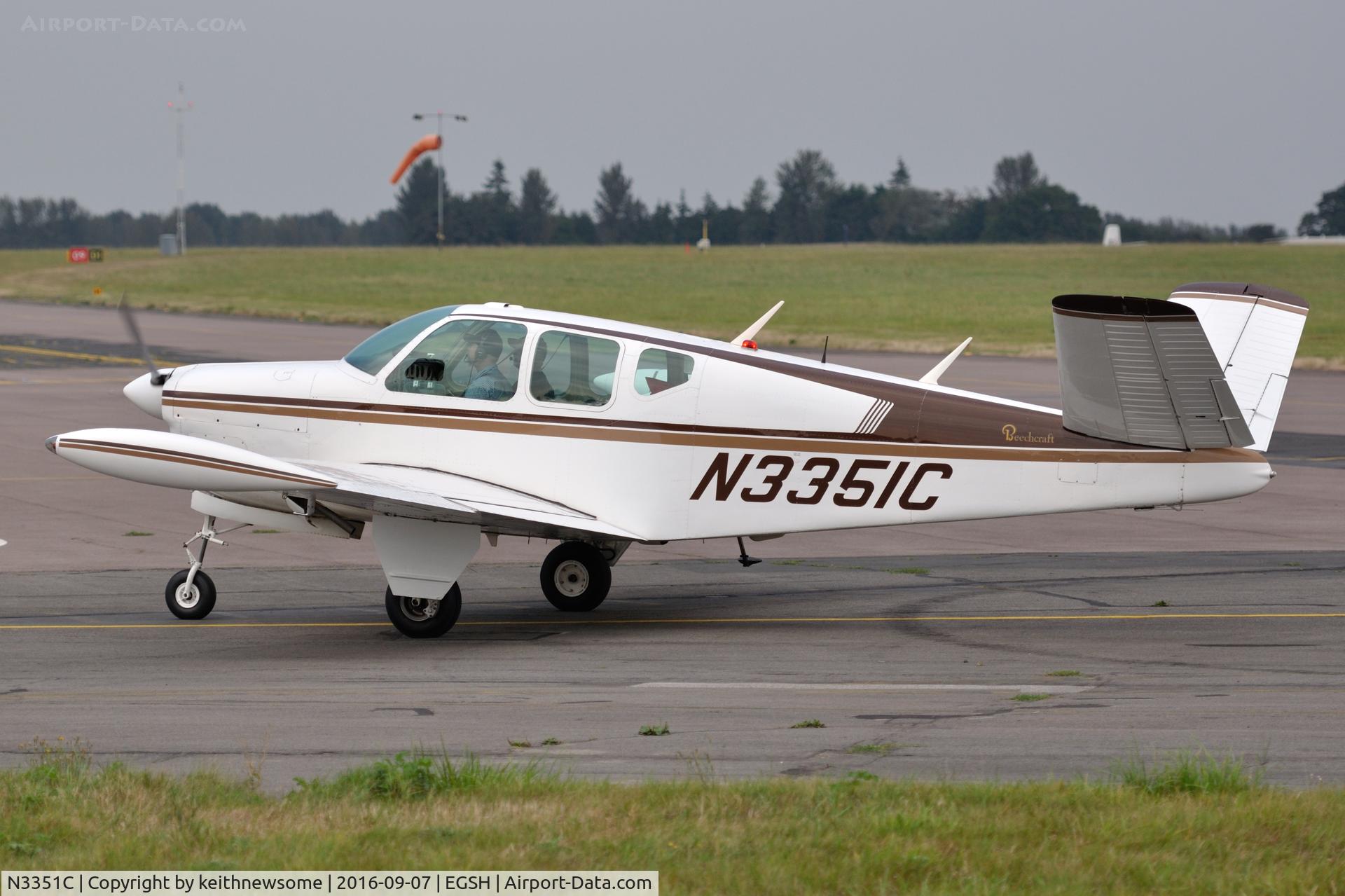 N3351C, 1955 Beech F35 Bonanza C/N D-4017, Very Nice Older Visitor.