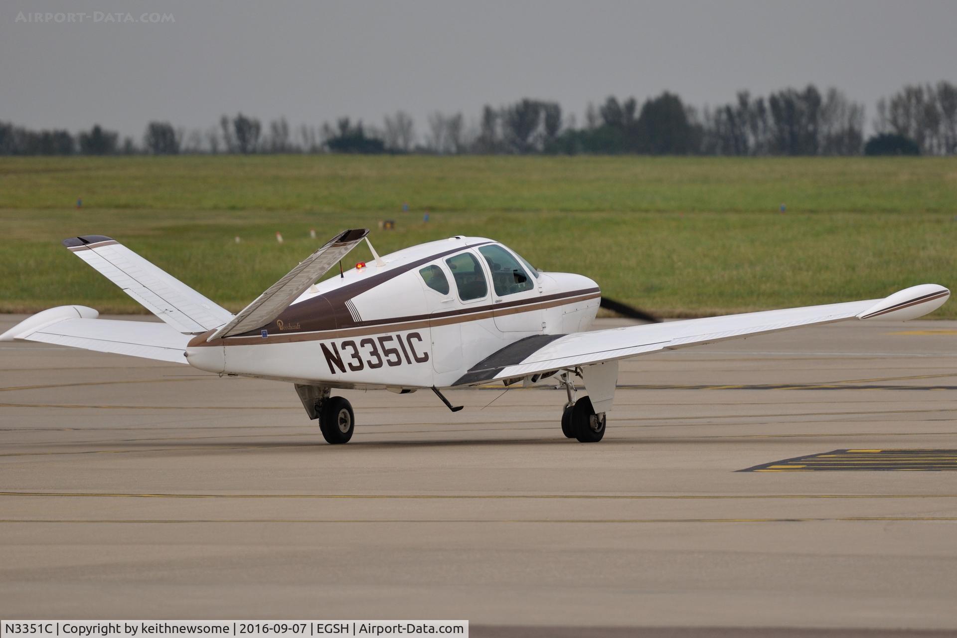 N3351C, 1955 Beech F35 Bonanza C/N D-4017, Very Nice Older Visitor.