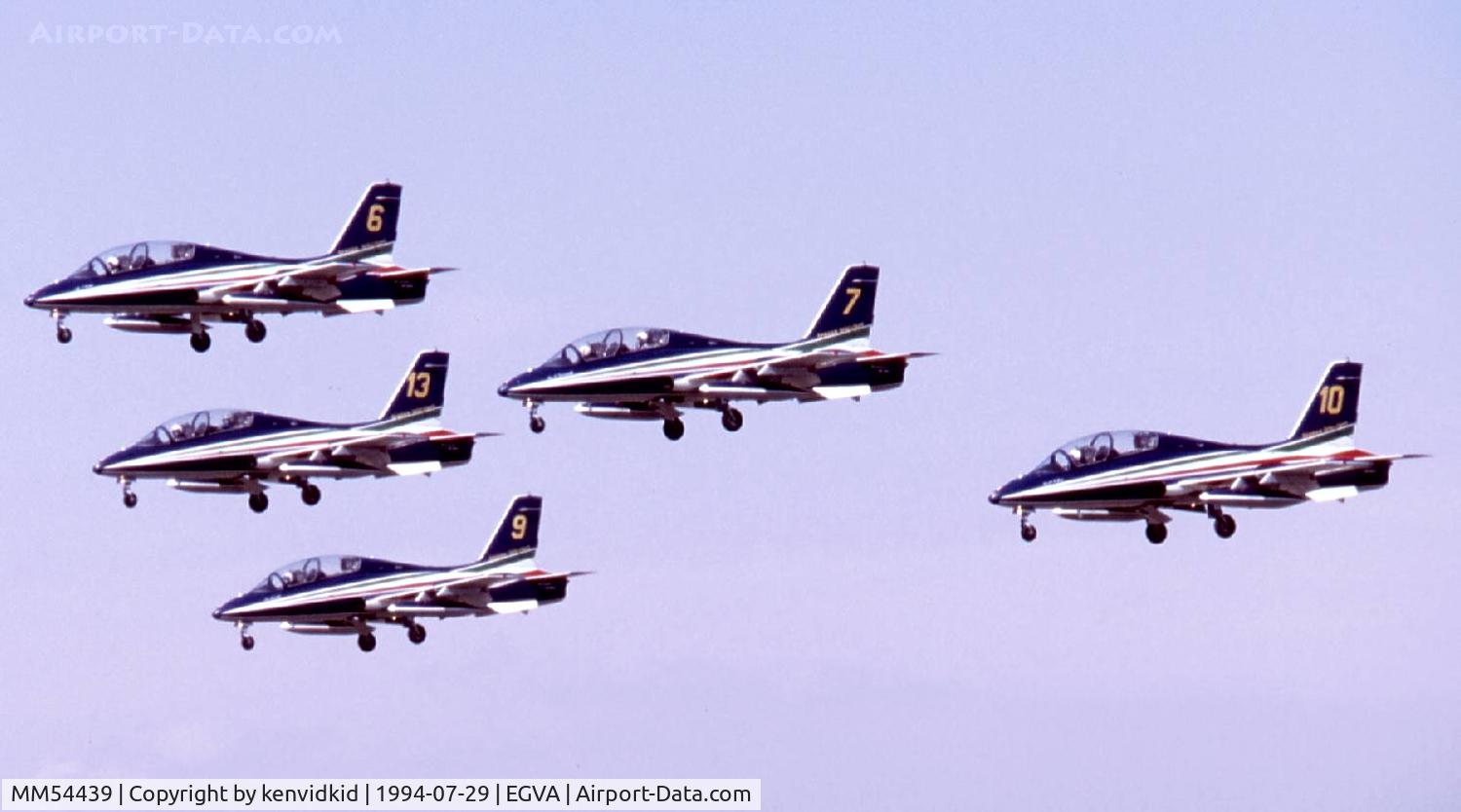 MM54439, Aermacchi MB-339PAN C/N 6598/005/AD001, Frecce Tricolori landing after a rehearsal at RIAT.