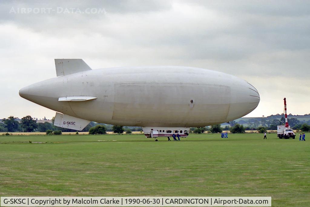 G-SKSC, 1983 Airship Industries Skyship 600 C/N 1215/01, Airship Industries Skyship 600 being launched from its mobile mooring mast, Cardington UK. June 30th 1990.