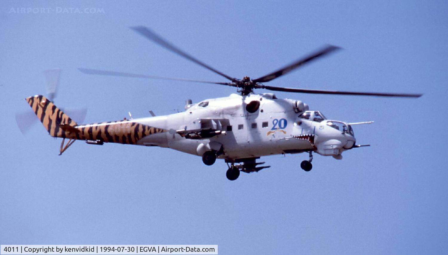 4011, Mil Mi-24V Hind E C/N 344011, Czech Republic Air Force demonstrating at RIAT.