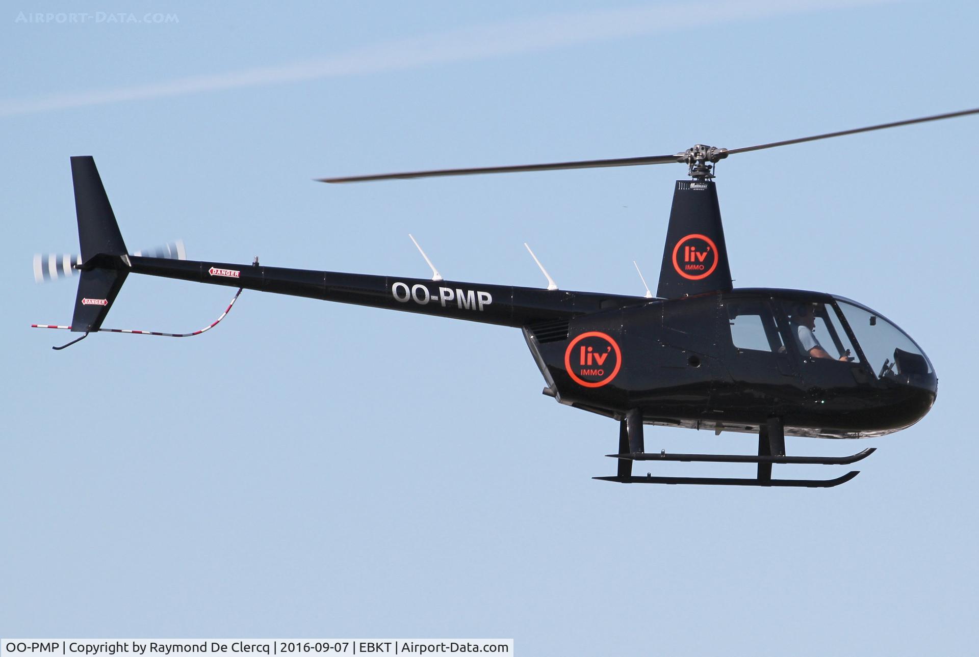 OO-PMP, 2011 Robinson R44 Raven I C/N 2120, Going to land at Wevelgem.
