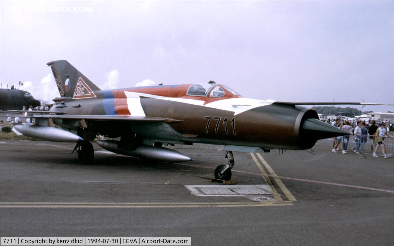 7711, Mikoyan-Gurevich MiG-21MF C/N 967711, Czech Air Force on static display at RIAT.