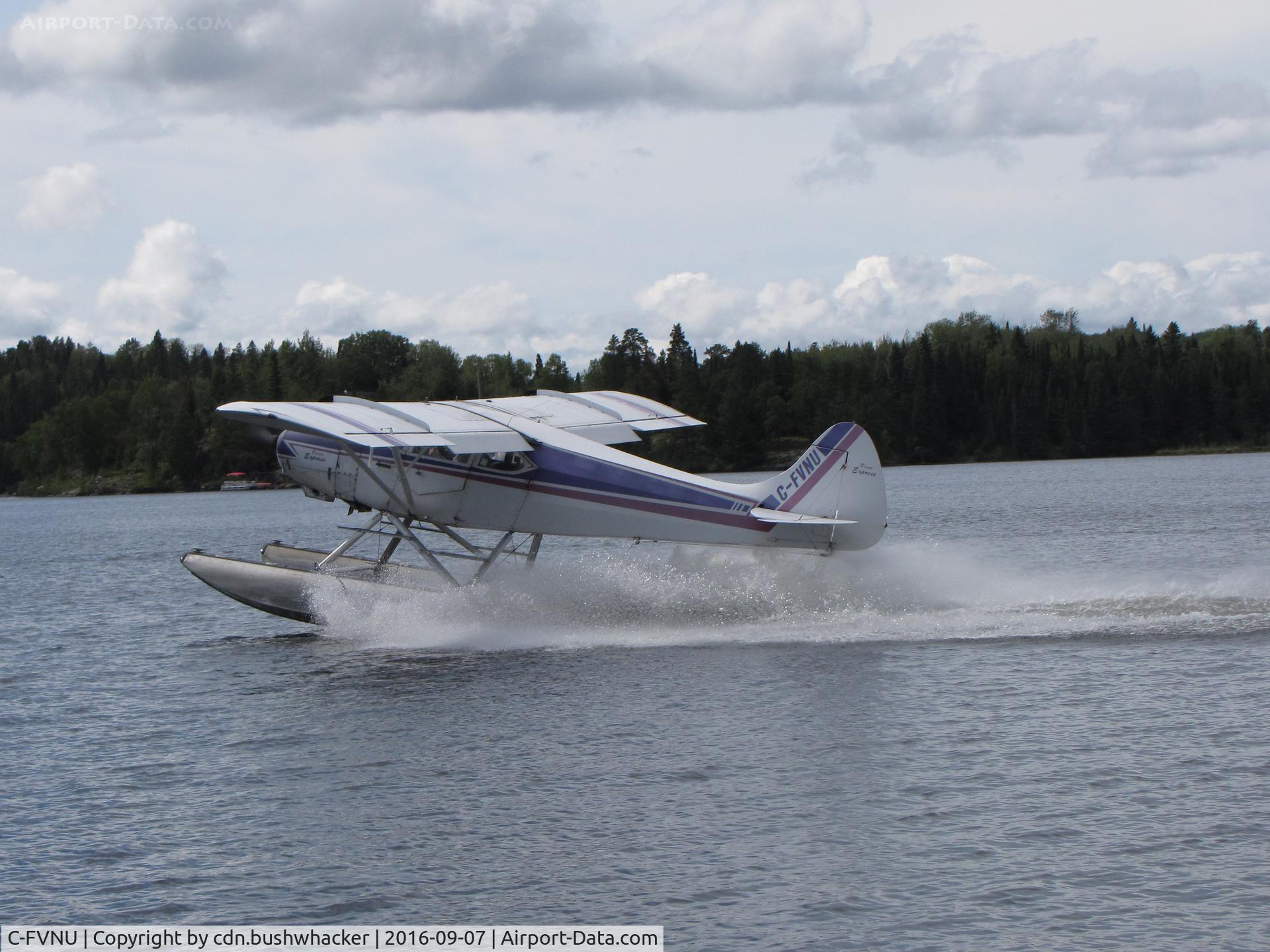 C-FVNU, 1995 Piper PA-22 Pacer Express Replica C/N 001, Leaving Spruce Lake on a minnow run in Sept 2016.