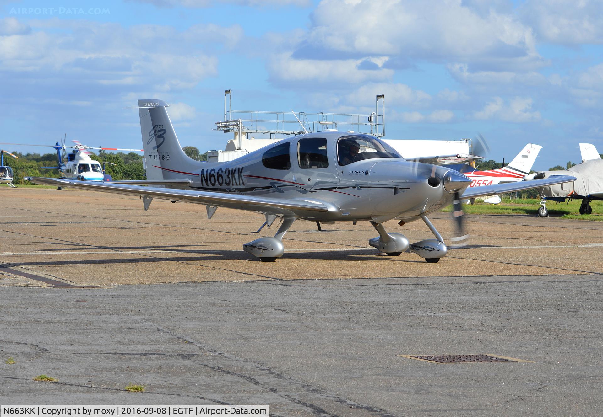 N663KK, 2008 Cirrus SR22 G3 GTS Turbo C/N 3064, Cirrus SR22 G3 GTS Turbo at Fairoaks.