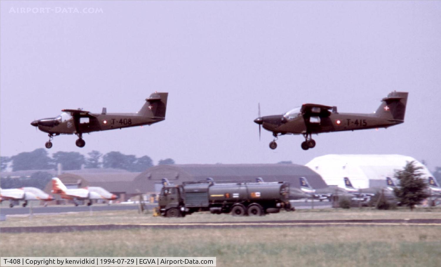 T-408, 1976 Saab T-17 Supporter C/N 15-208, Royal Danish Air Force arriving at RIAT.