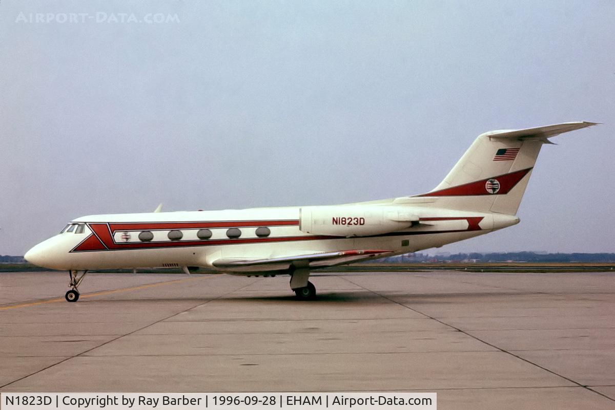 N1823D, 1969 Grumman G-1159 Gulfstream II SP C/N 59, Gulfstream G2SP [59] Amsterdam-Schiphol~PH 28/09/1996. From a slide.