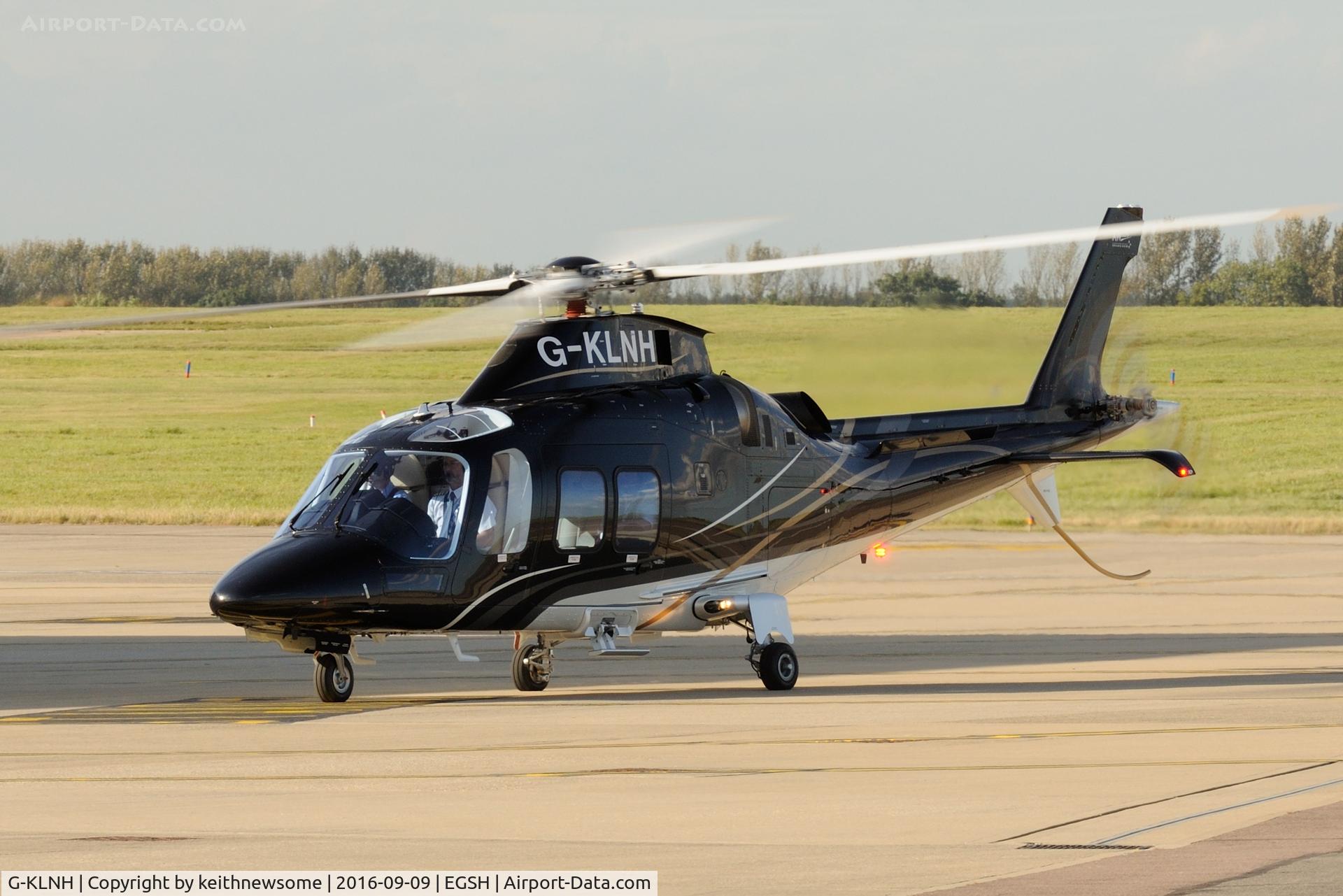 G-KLNH, 2016 AgustaWestland AW-109SP Grand New C/N 22364, Second landing at Norwich.