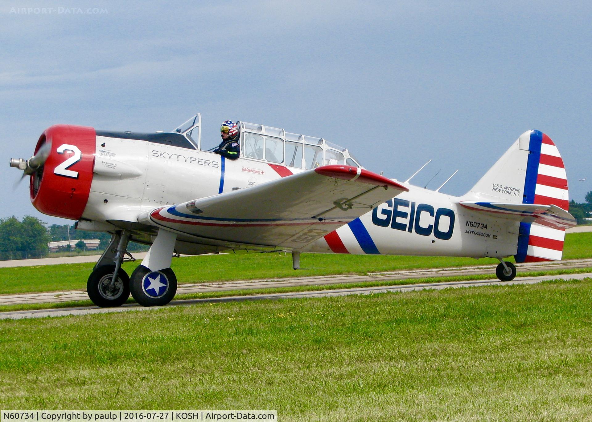 N60734, 1940 North American SNJ-2 Texan C/N 2032, At AirVenture 2016.