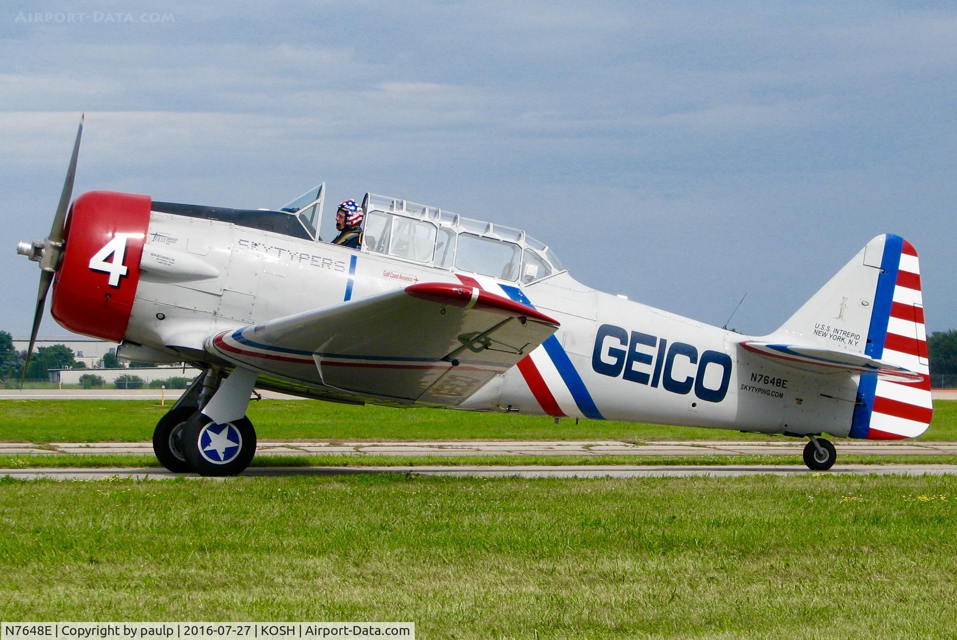 N7648E, 1942 North American SNJ-3 Texan C/N 78-6987, At AirVenture 2016.