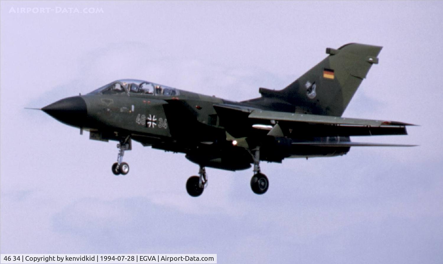 46 34, Panavia Tornado ECR C/N 847/GS267/4334, German Air Force arriving at RIAT.