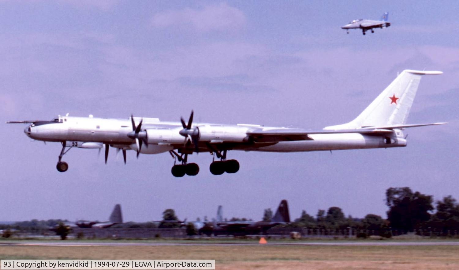 93, Tupolev Tu-142M C/N 1603062, Russian Air Force arriving at RIAT.