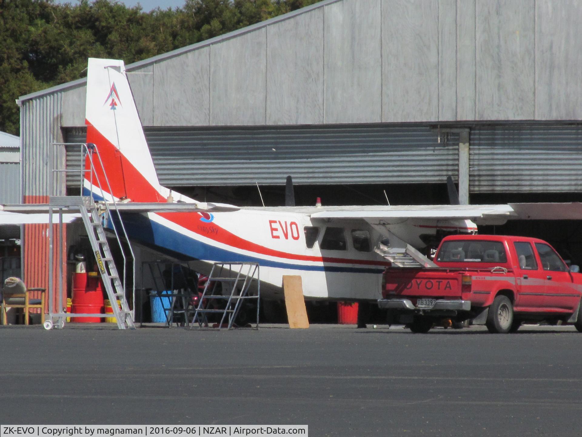ZK-EVO, 1976 Britten-Norman BN-2A-26 Islander C/N 785, in for maintenance at ardmore