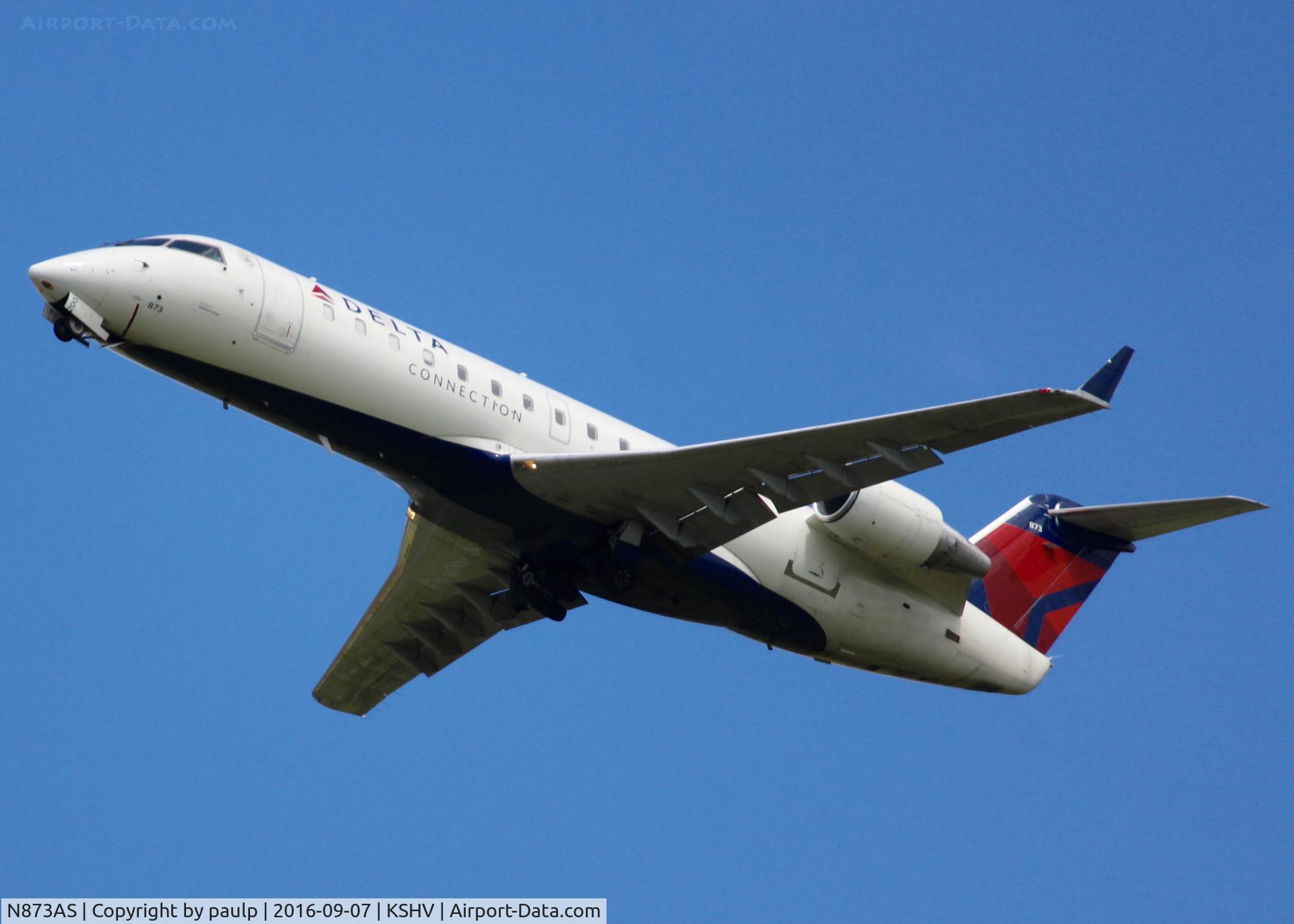 N873AS, 2001 Bombardier CRJ-200ER (CL-600-2B19) C/N 7549, At Shreveport Regional.