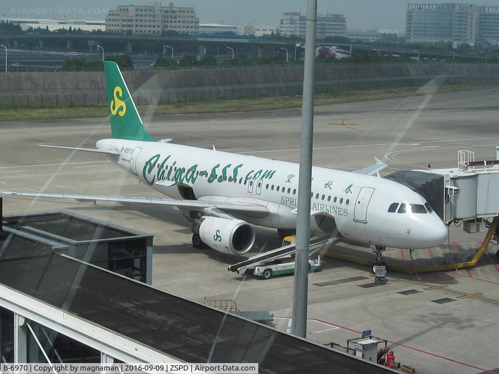 B-6970, 2012 Airbus A320-214 C/N 5403, on stand at PVG from terminal