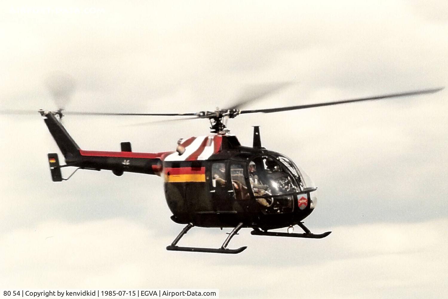 80 54, MBB Bo.105M C/N 5054, German Army departing IAT.