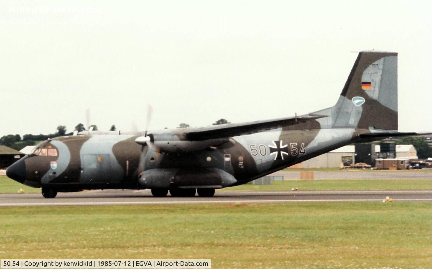 50 54, Transall C-160D C/N D76, German Air Force arriving at IAT.