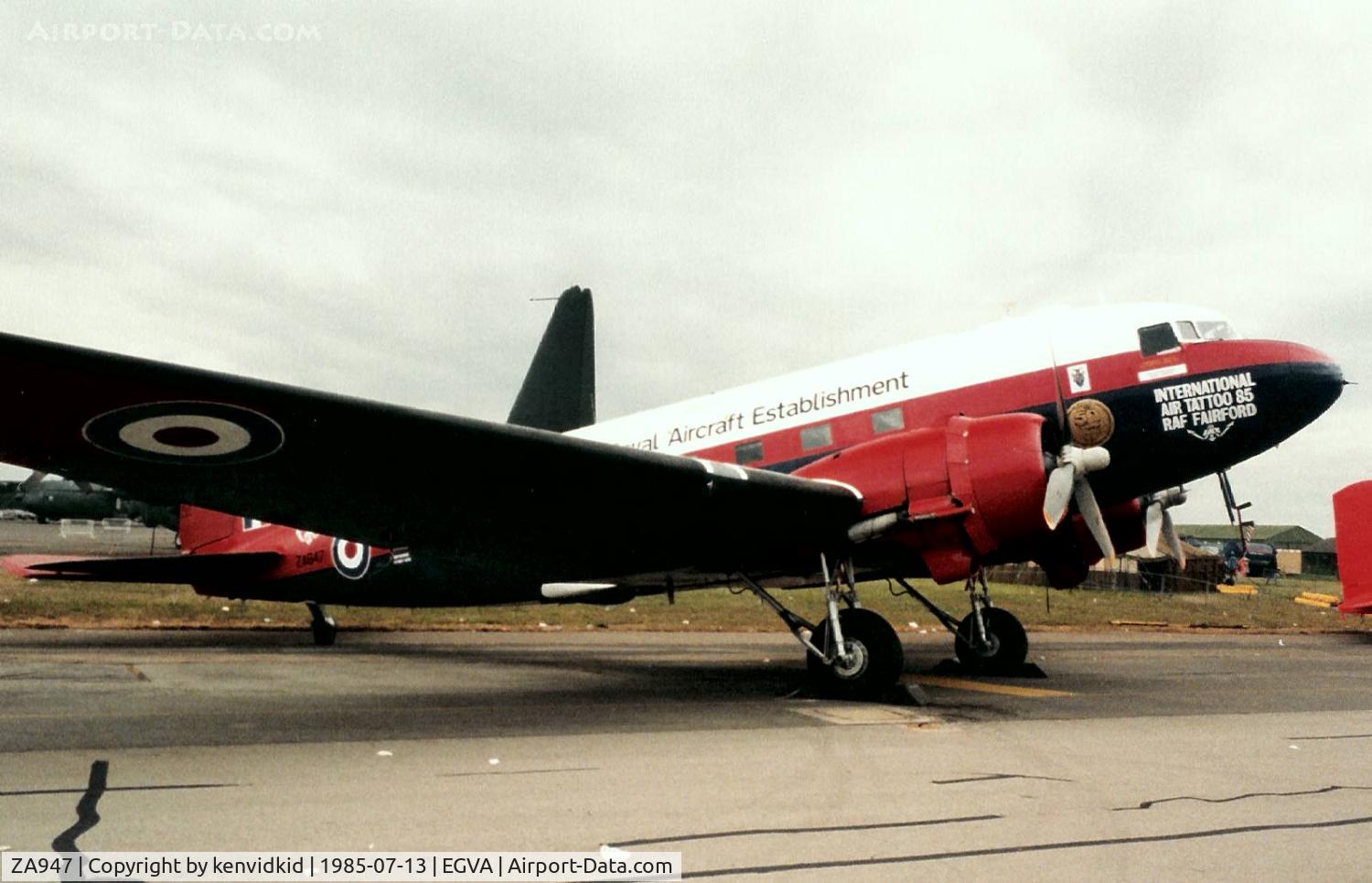 ZA947, 1943 Douglas C-47A-60-DL Dakota III C/N 10200, Royal Aircraft Establishment on static display at IAT.