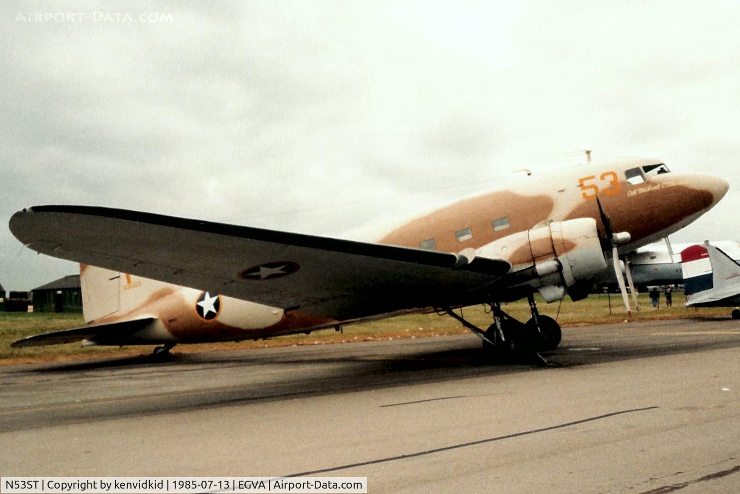 N53ST, 1943 Douglas DC3C (C-47A-20-DL) C/N 9380, Confederate Air force on static display at IAT.