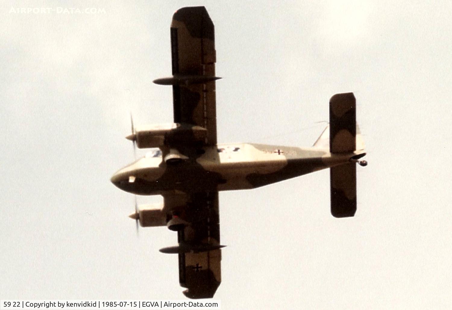 59 22, Dornier Do-28D-2 Skyservant C/N 4197, German Air Force departing IAT.
