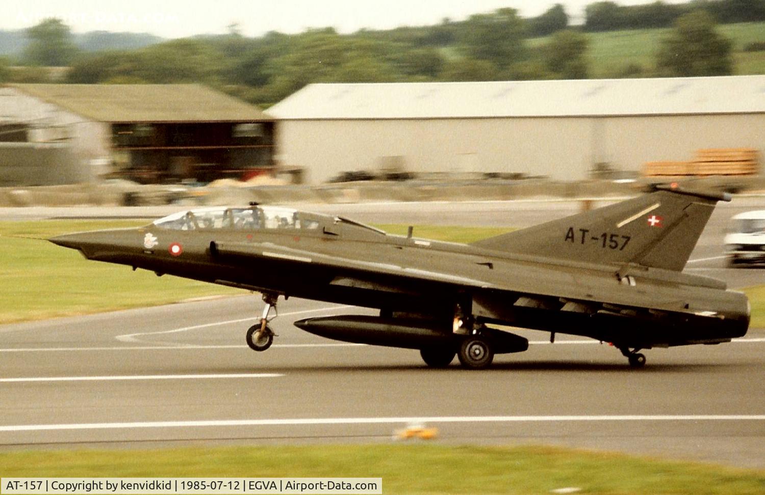 AT-157, 1976 Saab TF-35 Draken C/N 35-1157, Royal Danish Air Force arriving at IAT.