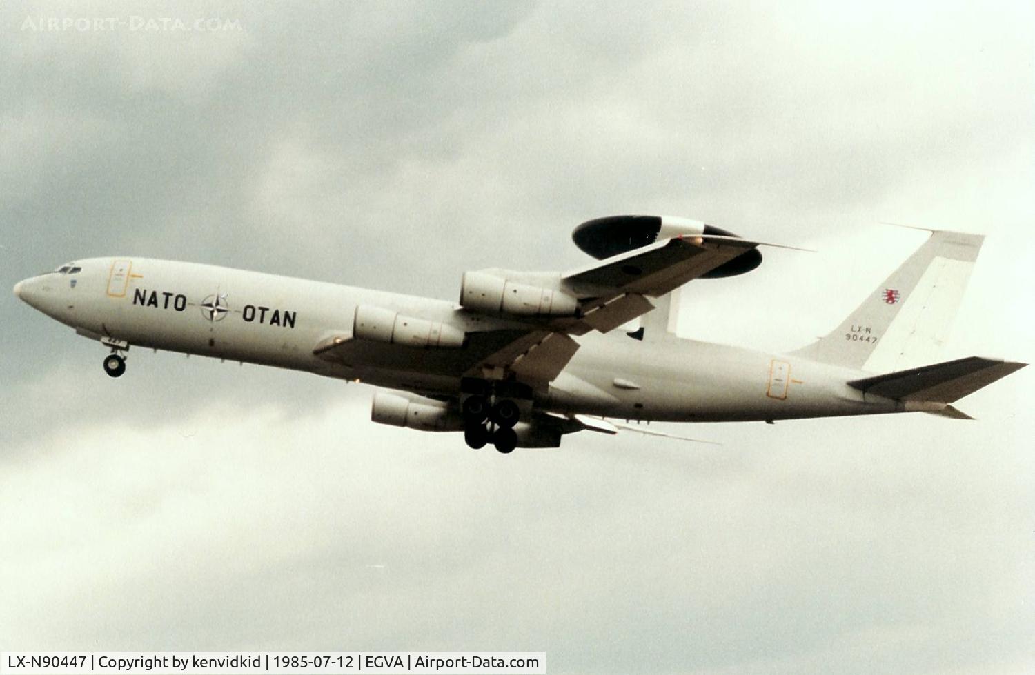 LX-N90447, 1982 Boeing E-3A Sentry C/N 22842, NATO performing a missed approach at IAT.