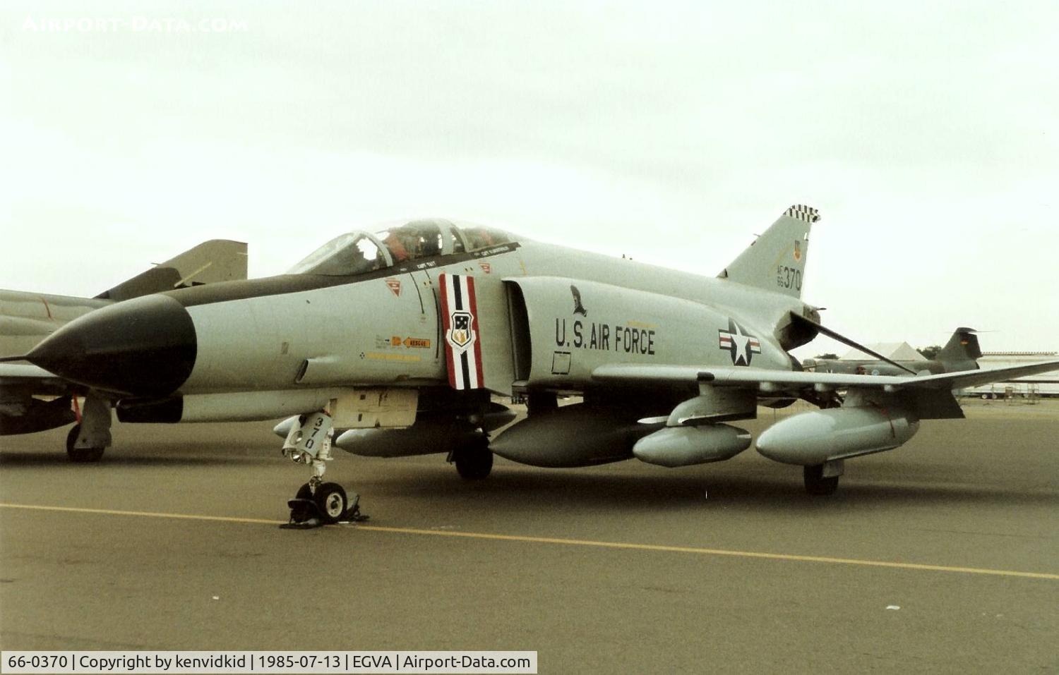 66-0370, 1966 McDonnell F-4E Phantom II C/N 2768, US Air Force on static display at IAT.