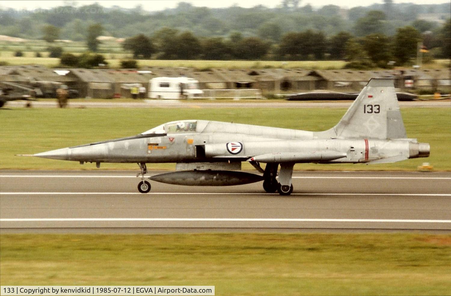 133, Northrop F-5A Freedom Fighter C/N N.7077, Norwegian Air Force arriving at IAT.
