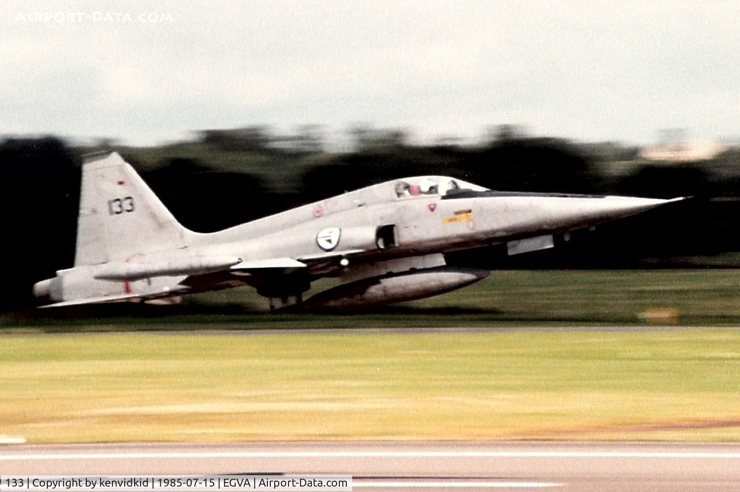 133, Northrop F-5A Freedom Fighter C/N N.7077, Norwegian Air Force departing IAT.