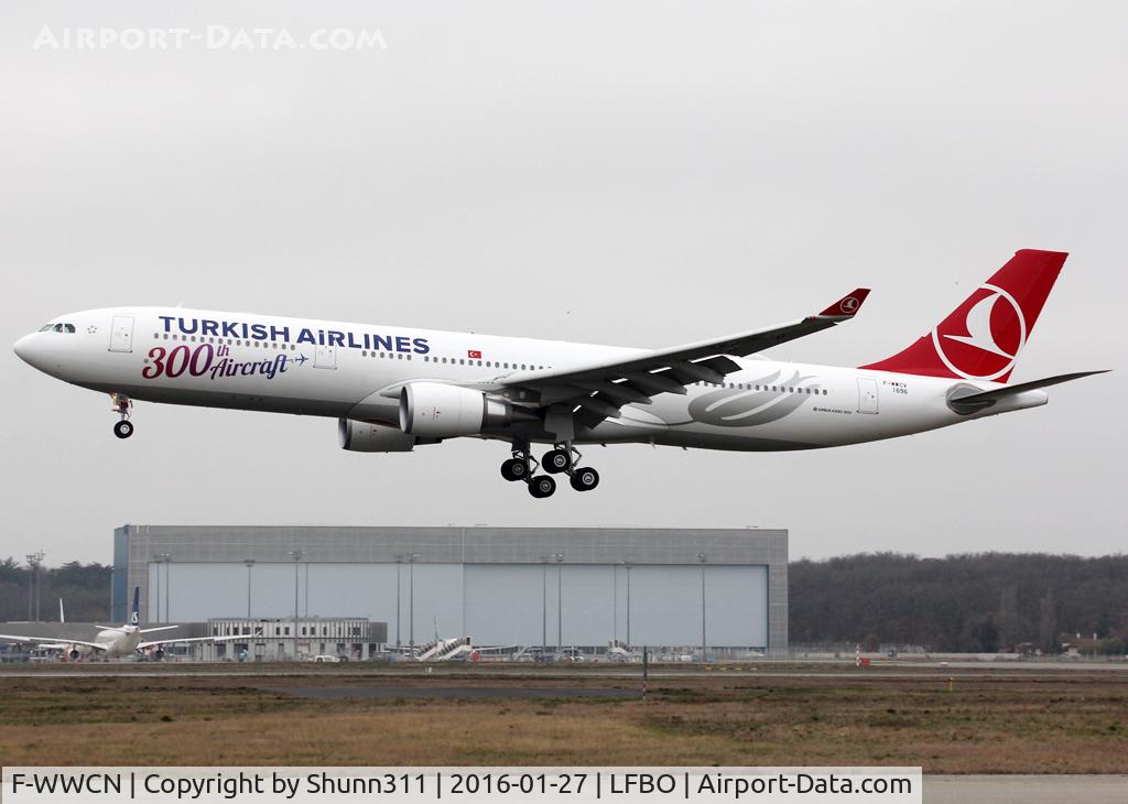 F-WWCN, 2015 Airbus A330-303 C/N 1696, C/n 1696 - To be TC-LNC with '300th aircraft' titles