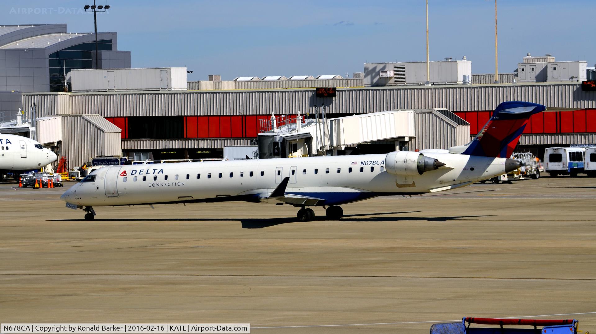 N678CA, 2007 Bombardier CRJ-900ER (CL-600-2D24) C/N 15125, Taxi Atlanta