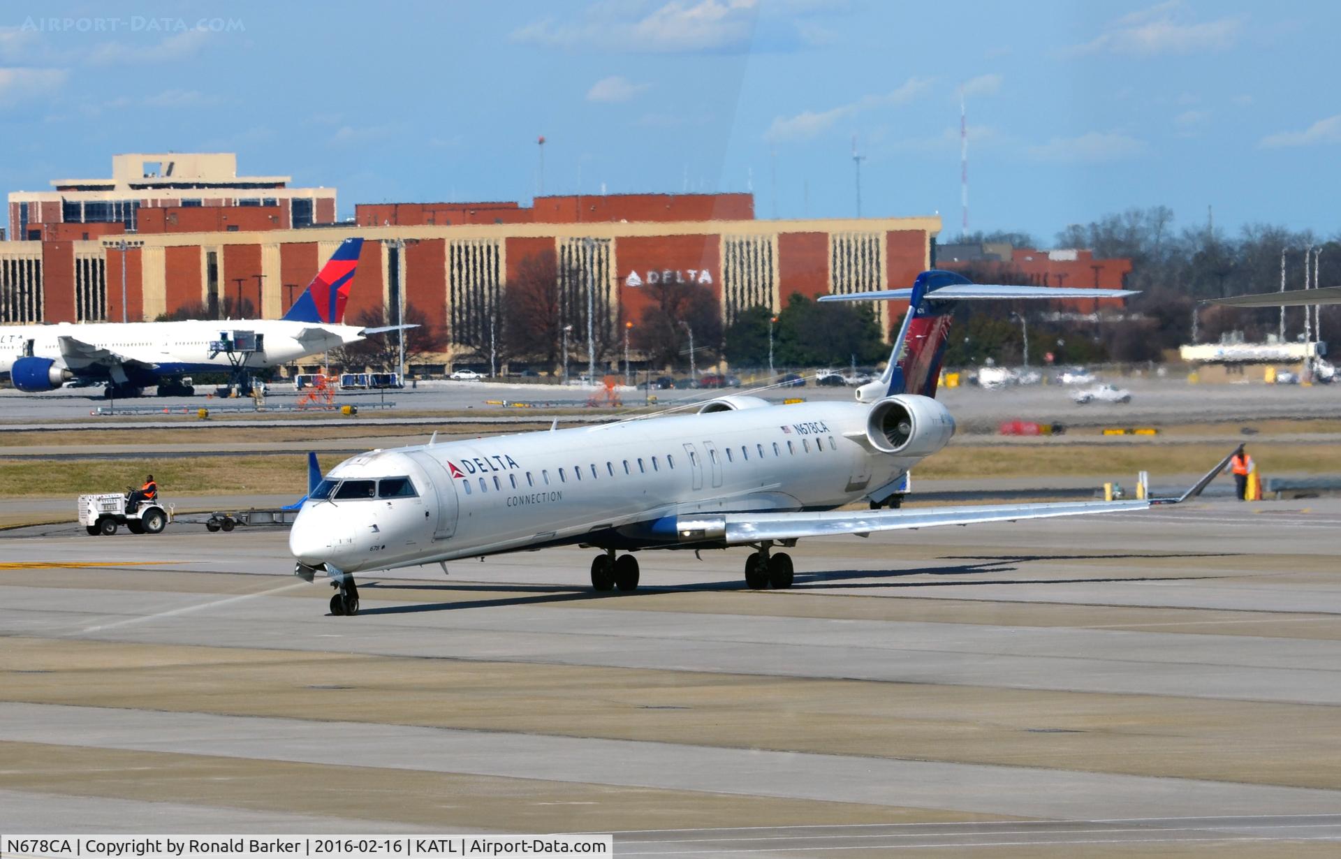 N678CA, 2007 Bombardier CRJ-900ER (CL-600-2D24) C/N 15125, Taxi Atlanta