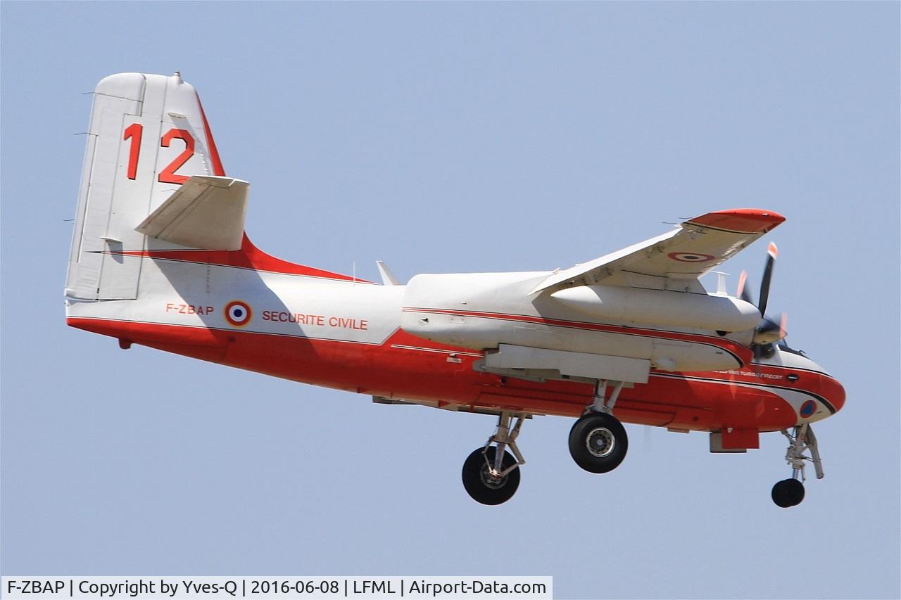 F-ZBAP, 1957 Grumman (Conair) S-2T Turbo Firecat C/N 026, Grumman S-2F Tracker, On final rwy 31R, Marseille-Provence Airport (LFML-MRS)