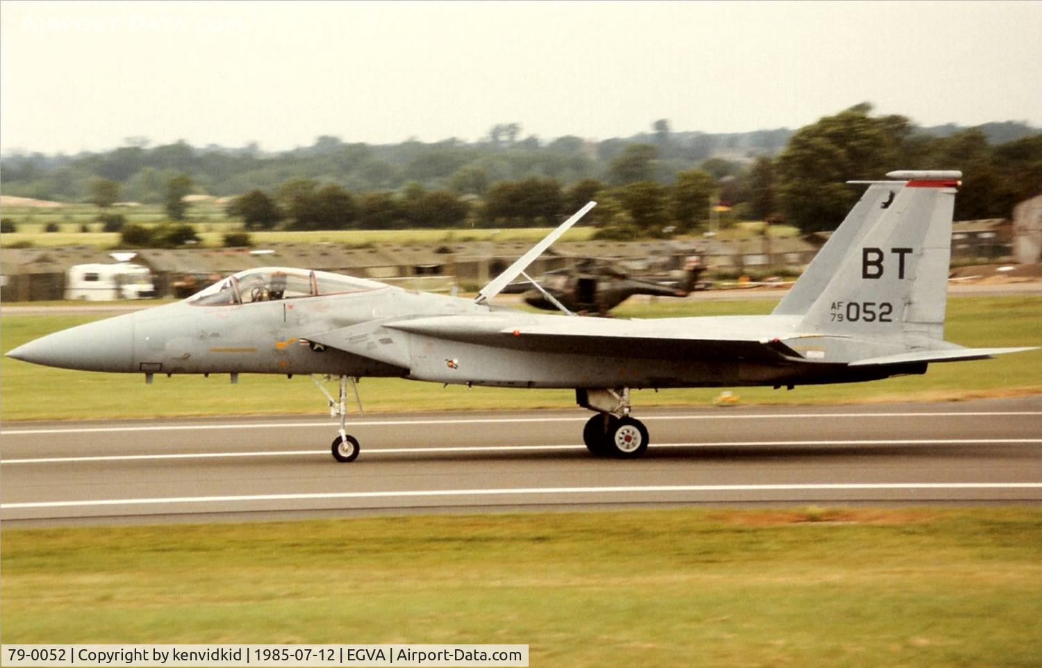 79-0052, 1979 McDonnell Douglas F-15C Eagle C/N 0595/C121, US Air Force arriving at IAT.