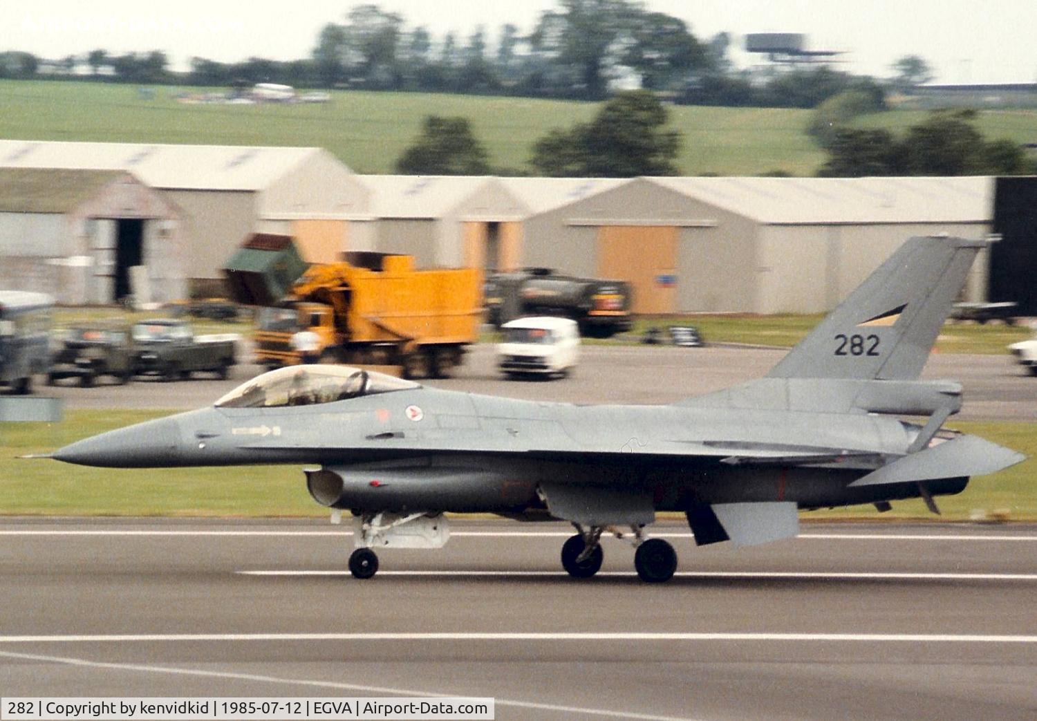 282, Fokker F-16AM Fighting Falcon C/N 6K-11, Norwegian Air Force arriving at IAT.