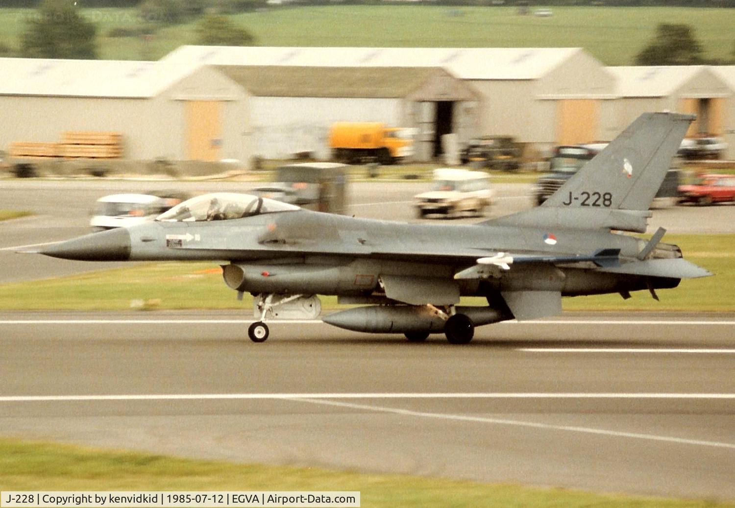 J-228, 1978 Fokker F-16A Fighting Falcon C/N 6D-17, Royal Netherlands Air Force arriving at IAT.
