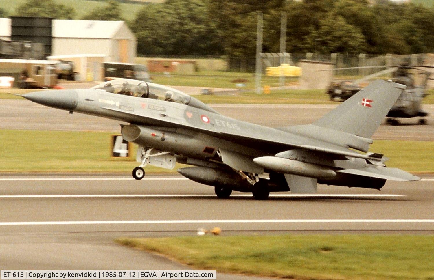 ET-615, General Dynamics F-16BM Fighting Falcon C/N 6G-12, Royal Danish Air Force arriving at IAT.